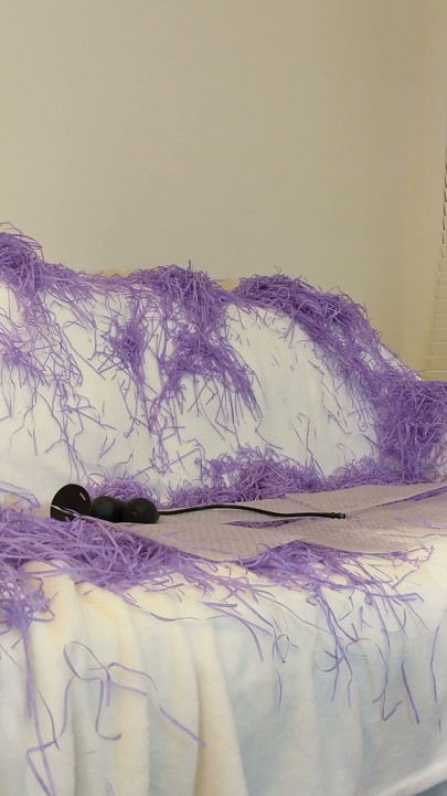 Inflatable Anal Plug on Couch