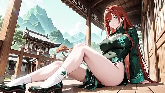 Рыжие волосы и некрасивая Qipao! Ленивое соблазнение в Восточном дворе