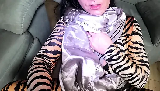 Smoking Fetish, Bomber Jacket Destruction and Dirty Masturbation in a Glossy Nylon Jumpsuit