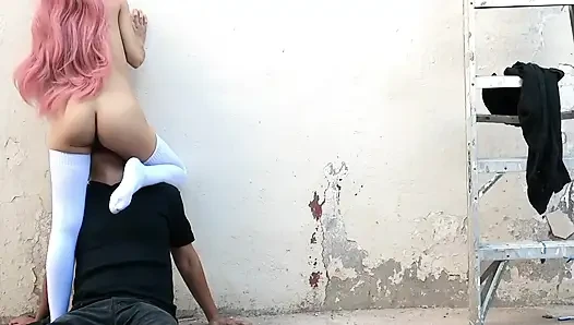 Squirting on My Boyfriend's Face in a Public Alley