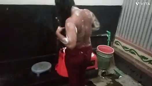 I was watching my stepbrother from above in a hot shower scene, but instead of getting angry, I let him cum inside my clumsy