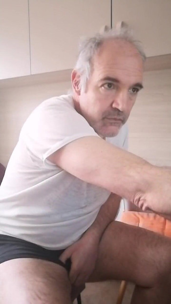 Must-see moment from "Double pissing with a fresh handjob early in the morning I drink a lot of water and pee a lot for my"
