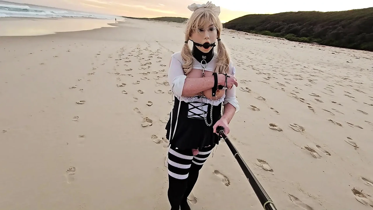 Sissy maid at the nude beach – second visit (edited)