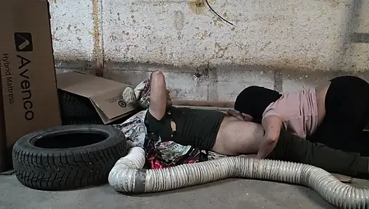Nymphomaniac girl has sex with a broke ass bum on the street in New York City