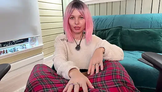 Bestes Neujahrs- und Weihnachtsgeschenk - ist der harte schwanz in der Hose und heißer pOV-handjob abspritzen