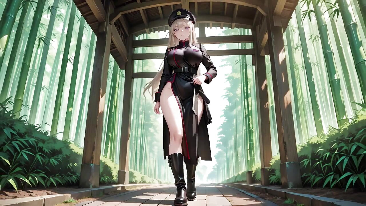 Blonde Valkyrie's Undressing Moment, That Great-slit Black Uniform Is Insane!