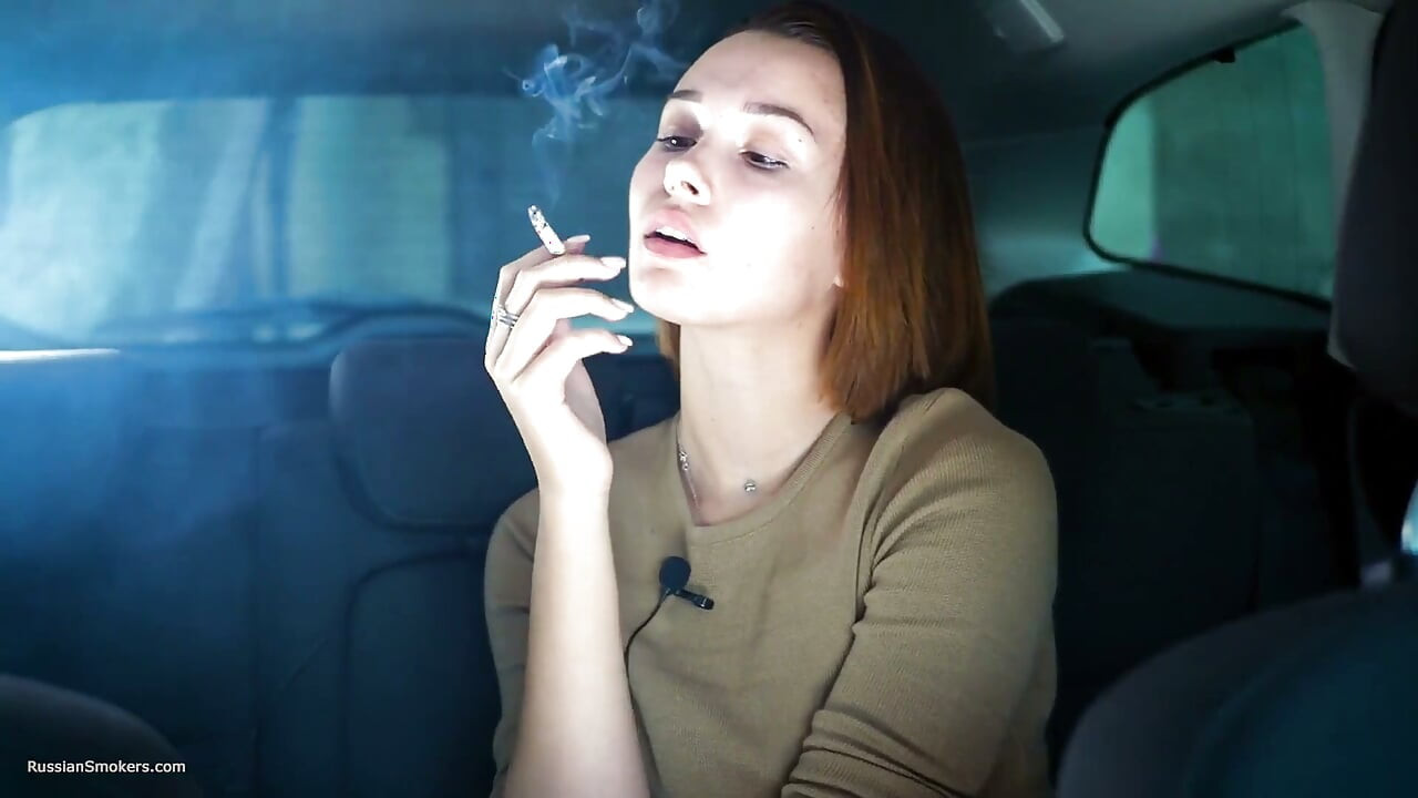 Sexy Russian Babe Smoking Cigarette Natural Setting