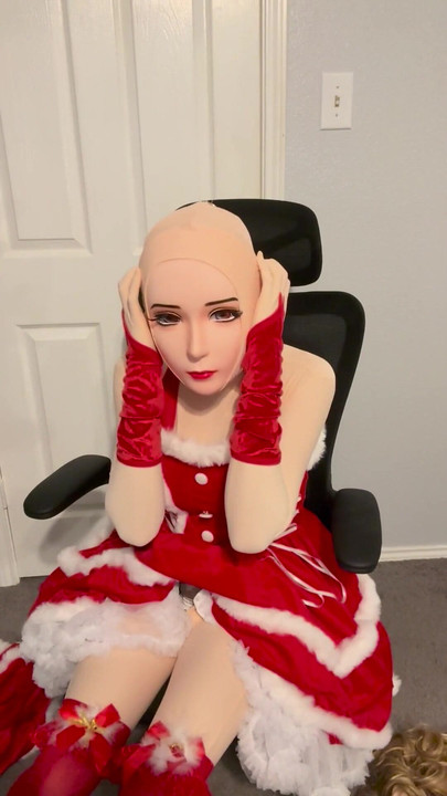 Double Kigurumi Mask Christmas Outfit Vibrating | Clip 1