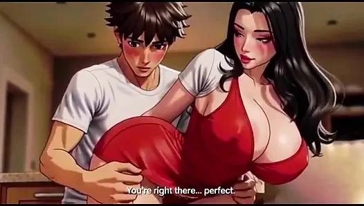 Сексуальная мачеха соблазняет своего молодого пасынку большими сиськами и задницей