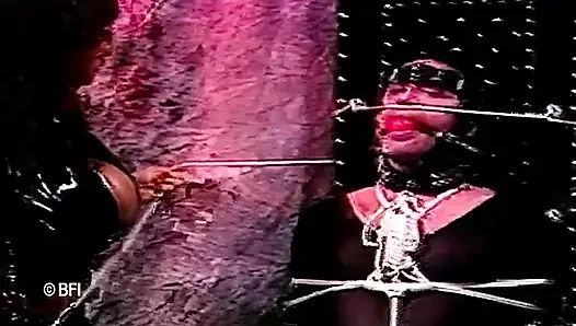 Two nasty chicks punishing their slave