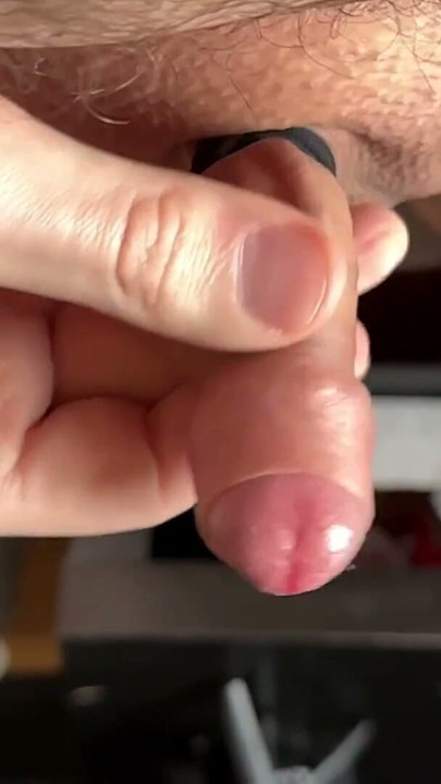 jerk my small foreskin cock until it cums | Clip 1