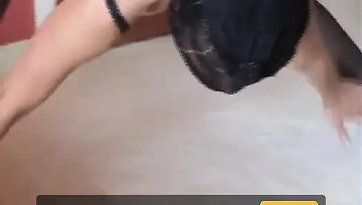 Nyllady Cosplaying a Nylon Mistress