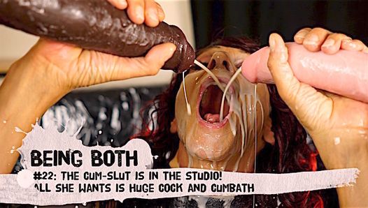 28 trailer-cum-slut en el estudio garganta profunda y ducha de leche