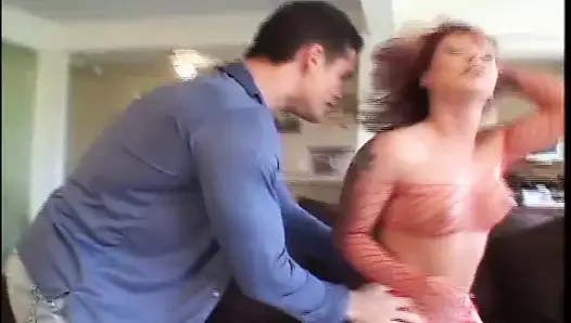 bare hole in red net costume gets the cunt licked out wildly