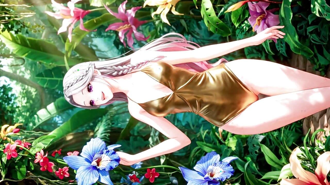 Os Dias Alegres das Lindas Garotas de Anime: Paraíso de Verão Anime 3D Gerado por IA