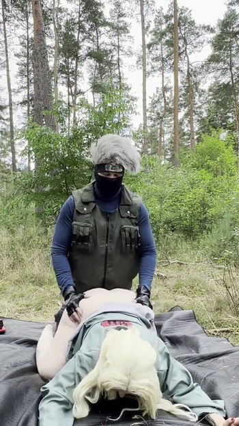 Must-see moment from "Forbidden Shinobi Pleasure: Kakashi & Tsunade in Authentic Naruto Cosplay!"