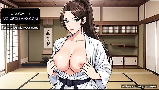 Karate Teacher Flashes Big Tits & Starts ASMR JOI Session in Empty Dojo at Trial Karate Class - Hentai F4M Anime