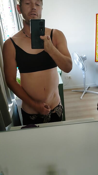 Hot boy women's clothes feminize funny lingerie wanks until great horny cumshot sperm 3FTBouch
