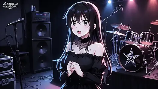 Goth Girl Fan Fucks Rockstar Backstage - Hentai 1