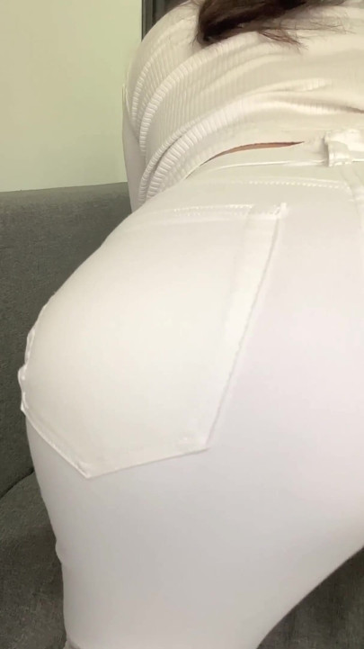White Jean Couch Fart Destroys