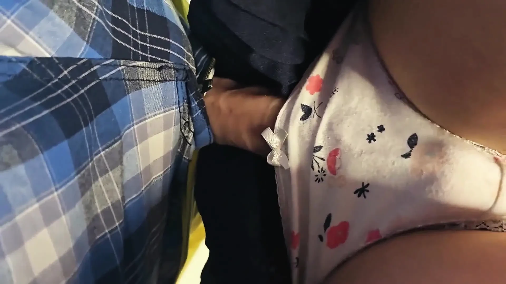 Ela deixou um estranho deslizar seu pênis dentro de sua calcinha no metrô.