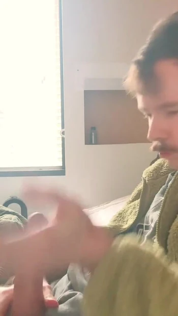 Thrilling moment from "Hung lad jerking off, selfsucking and showing ass"