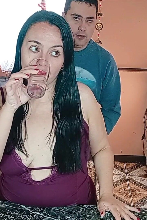 Hot Stepmom My Stepson, Aroused, Can't Hold Back Anymore and Fucks Me Hard in the Kitchen
