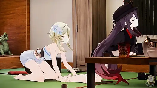 Lumine and Hutao tickling challenge