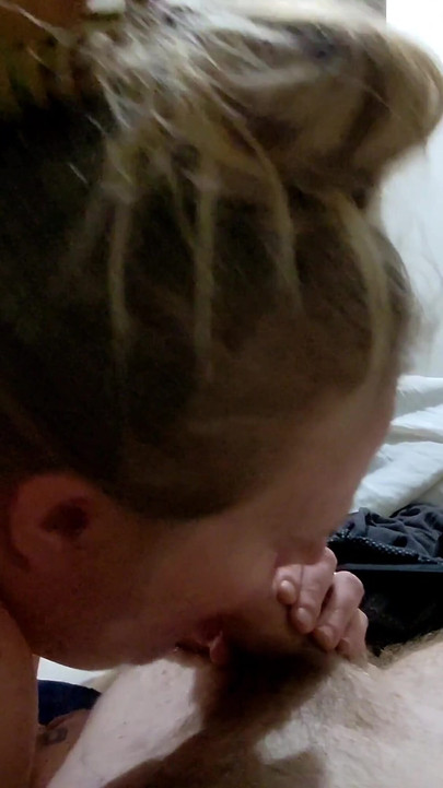 Thrilling moment from "Chubby MILF gives a blowjob before bed"