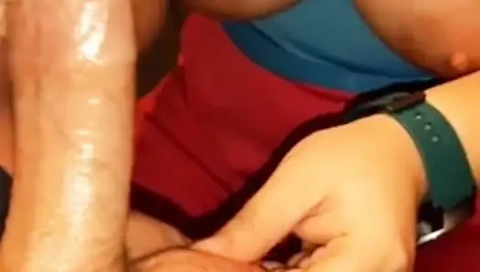 Jerking and riding my step sons big cock for the first time