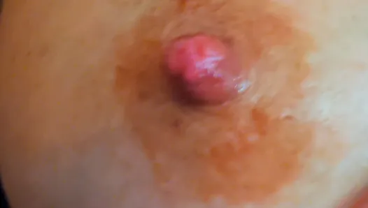 Tits masturbation, big nipples on fire