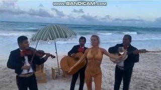 Caroline Vreeland - very thin bikini while on vacation in Tu