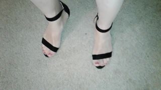 Nylon walk in heels