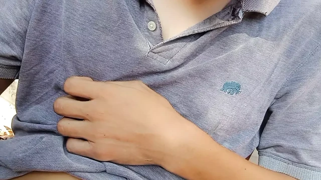 Hot guy squeezing his cock