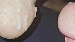 Cum On Heels of My Feet Close Up Baby