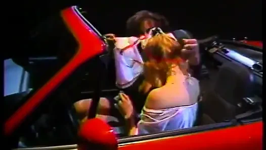 Retro lesbian nurse exotic beauty eat pussies outdoors at night