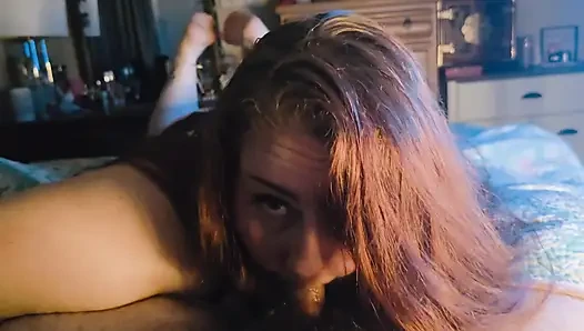 POV schlampiger halsfick und muschi-fick