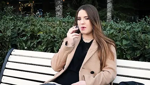 Russian Girl Spends Her Lunch Break Smoking 3 Cigs in a Row