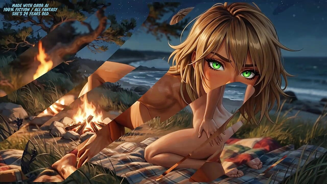 Loira na praia - uma