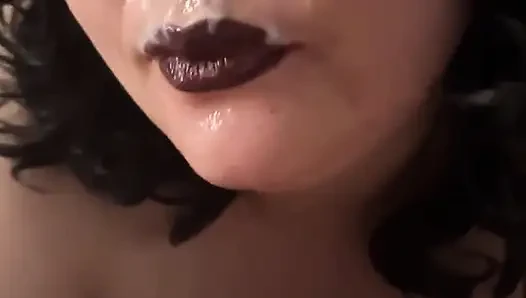 Real Couple Homemade Blowjob! Ahegao Facial