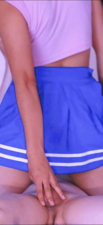 The schoolgirl seduces her stepbrother and jumps on his hard cock