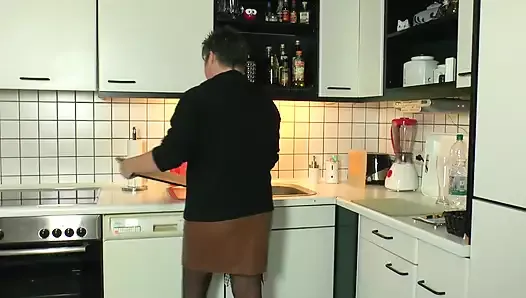 Old Lady Gets Banged in the Kitchen