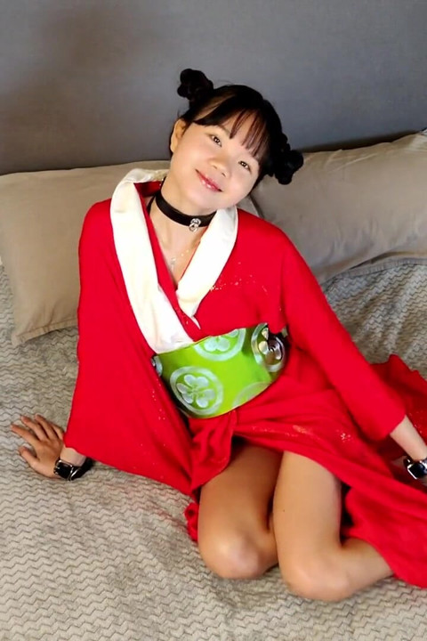 How to Turn a Pretty Asian Girl in Red Kimono Into Creampie