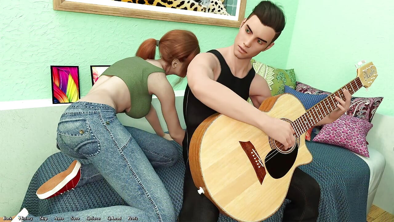Dan plays with Saga's giant tits, then buries his dick deep inside her ass