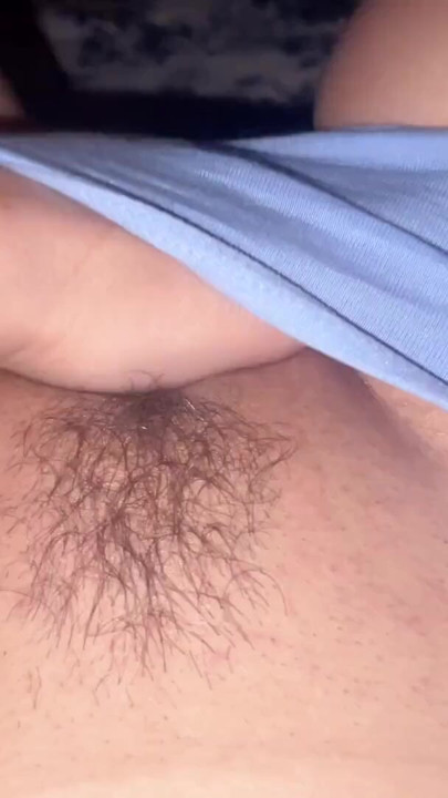 I'm caressing my hairy pussy and showing how wet my panties are. | Clip 2
