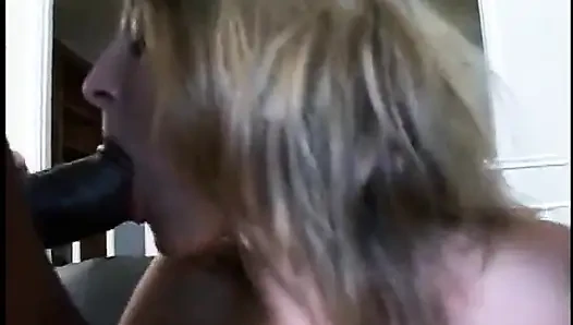 Young bitch banged by two black cocks
