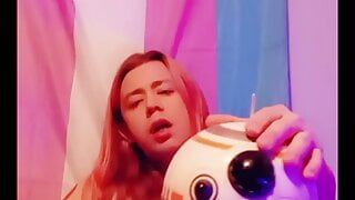 Trans Slave Leia sucks Lightsaber fucks BB-8 TEASER