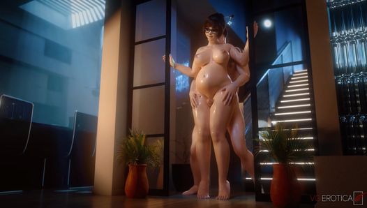 Overwatch - embarazada mei thigh sex (animación con sonido)