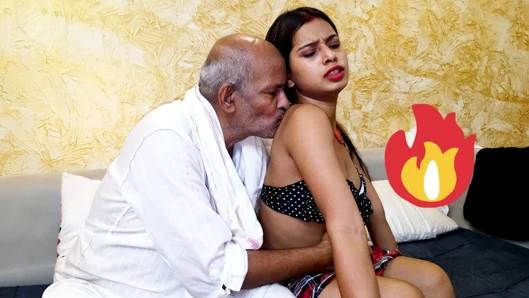 Indian Asian old Stepuncle Grand StepFather Making Sex Love Fucking Indian Teen Ager Girl
