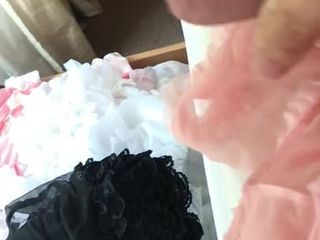 Massive load into frilly panty drawer